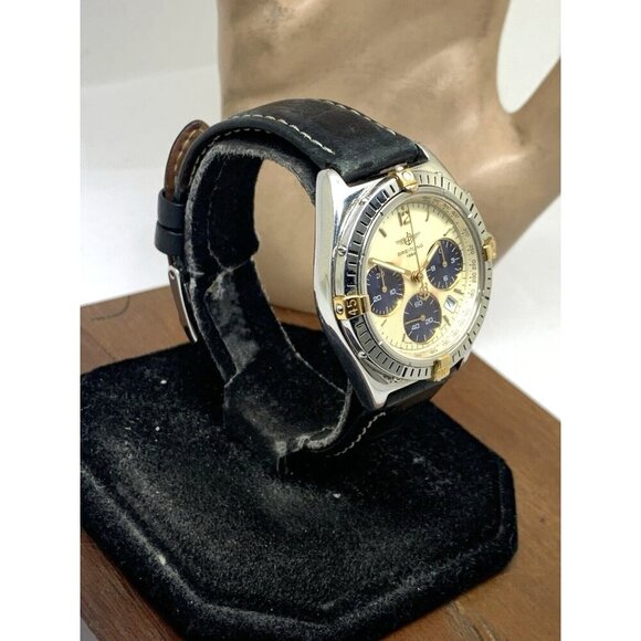 Breitling Unisex Watch B55046 Swiss Quartz Chronograph Black Leather Strap 36mm - Picture 14 of 14